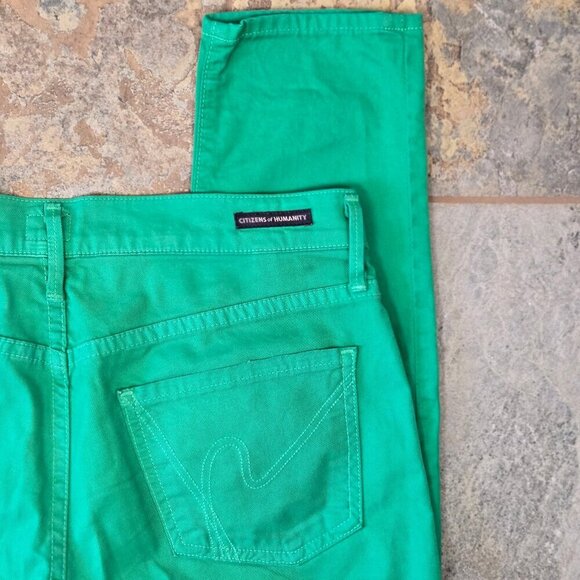 Citizens of Humanity Size 29 Thompson Jeans Medium Rise 29" Skinny Green - Picture 12 of 16
